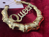 1 Pair "Queen" Lettering Hoop Earring