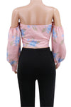 Hollow bandage puff-sleeve stylish Top